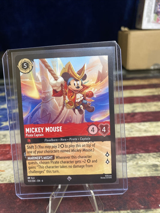 Mickey Mouse - Pirate Captain | Disney Lorcana Azurite Sea | 103/204 | NM