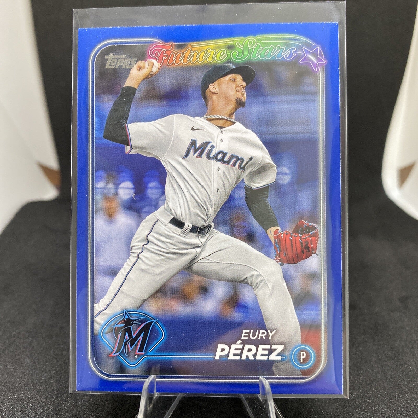 Eury Perez 2024 Topps Series 1 ROYAL BLUE Parallel Future Stars #197 Marlins