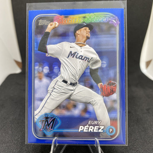 Eury Perez 2024 Topps Series 1 ROYAL BLUE Parallel Future Stars #197 Marlins