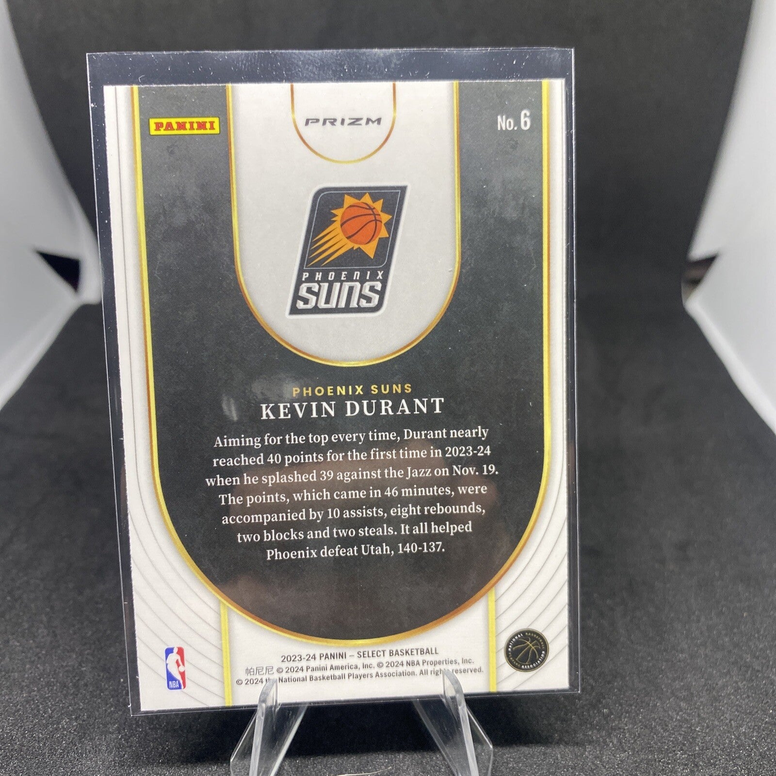 Kevin Durant 2023-24 Panini Select NBA Neon Icon Red Prizm SP