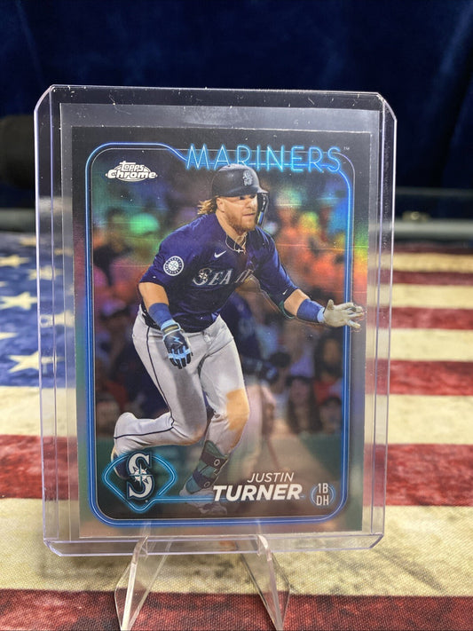 JUSTIN TURNER 2024 TOPPS CHROME UPDATE REFRACTORS SEATTLE MARINERS #USC84