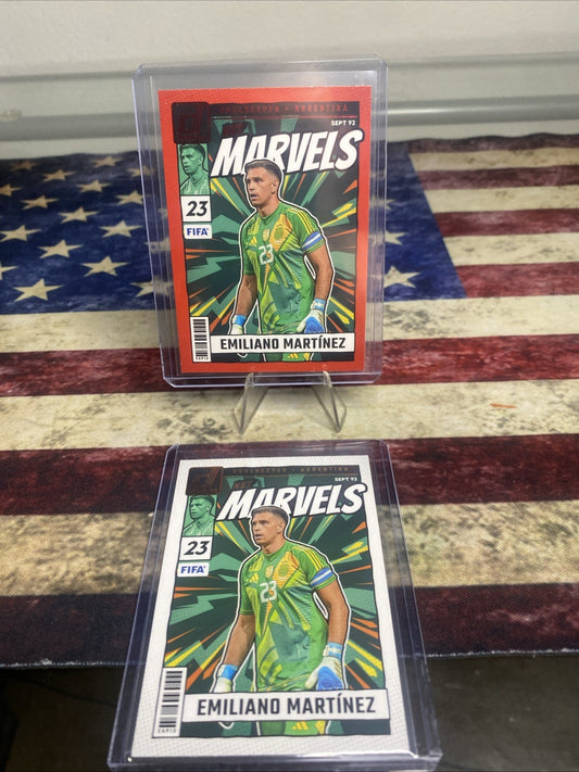 Emiliano Martinez 2024-25 Panini Donruss Net Marvels Red & Base No.8 Argentina