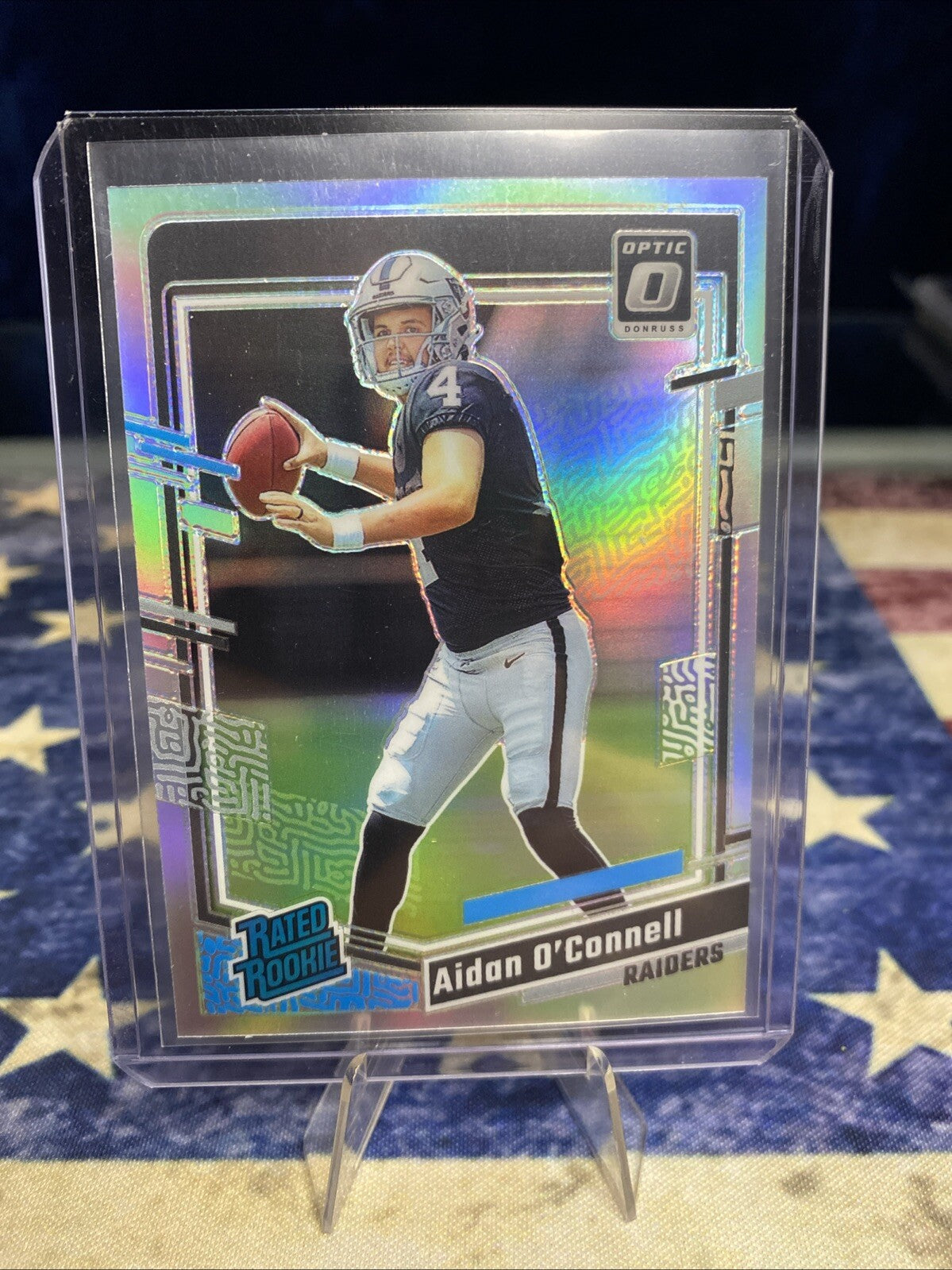 2023 Donruss Optic Holo Rated Rookie #258 Aidan O'Connell Las Vegas Raiders