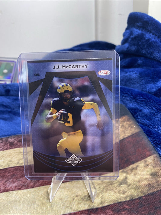 JJ McCarthy RC 2024 Sage Hit High Series All Rookie Team Black Minnesota Vikings