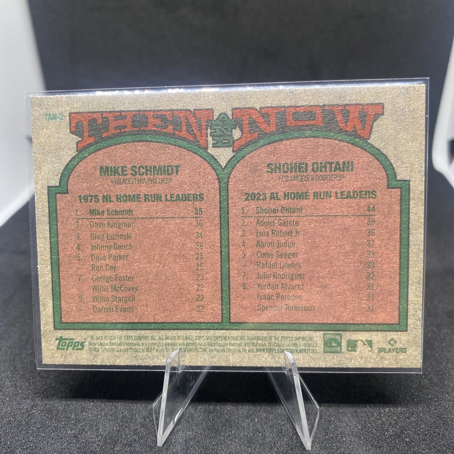 SP 2024 Topps Heritage Baseball Then & Now Shohei Ohtani Mike Schmidt #TAN-2