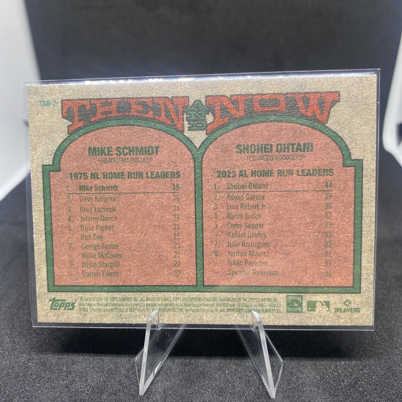 SP 2024 Topps Heritage Baseball Then & Now Shohei Ohtani Mike Schmidt #TAN-2