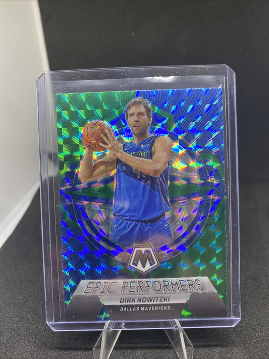 DIRK NOWITZKI 2022-23 Panini Mosaic #12 Epic Performers Green Prizm