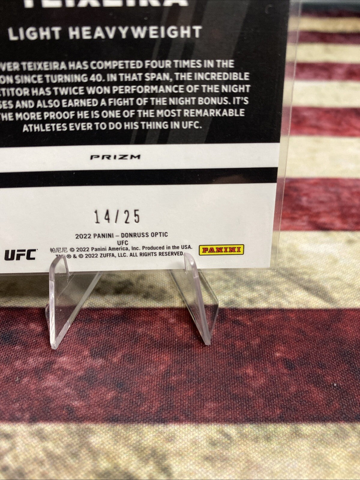 2022 Panini Donruss Optic UFC Glover Teixeira Dominators Pink /25 SSP