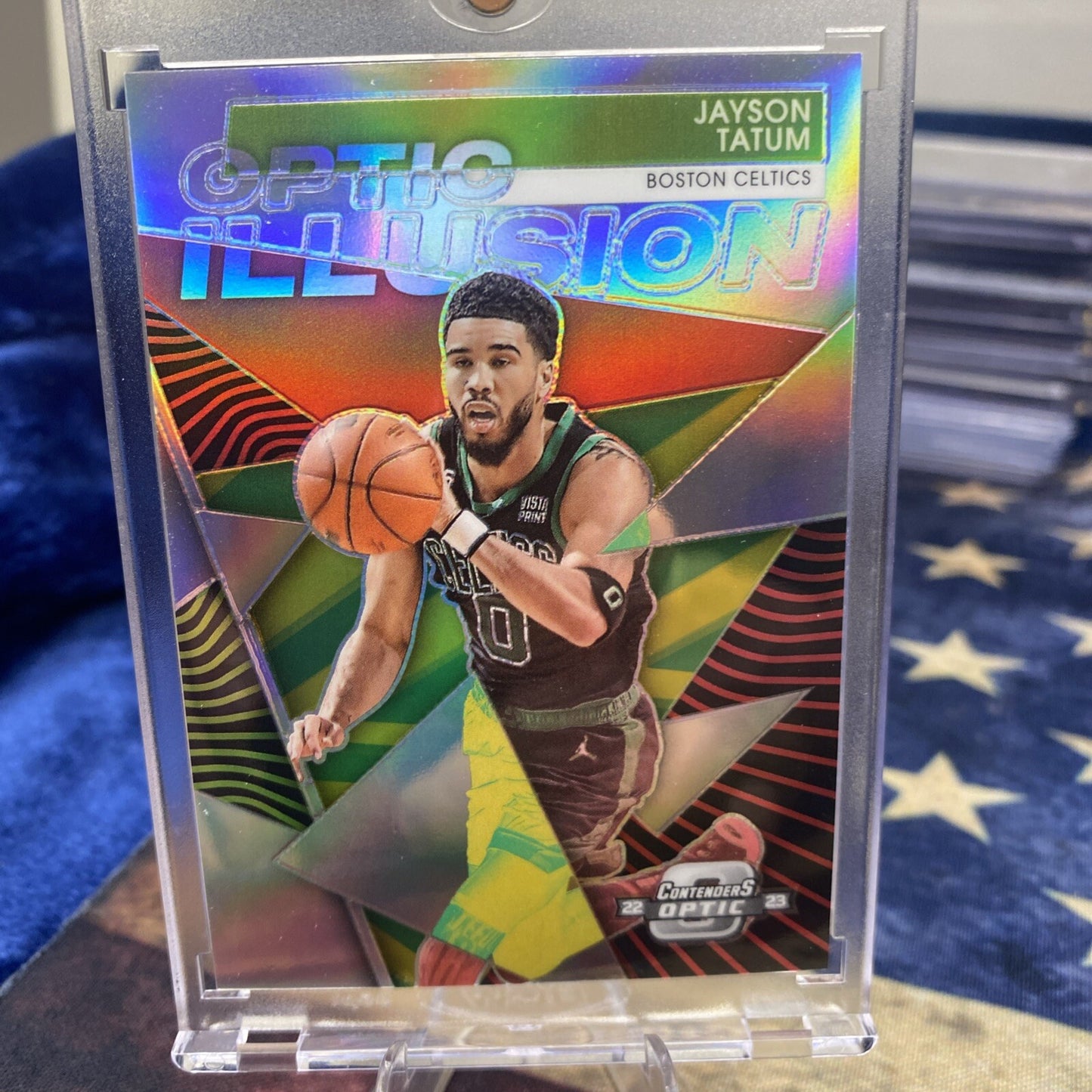 2022-23 Panini Contenders Optic - Optic Illusion #6 Jayson Tatum Silver prizm
