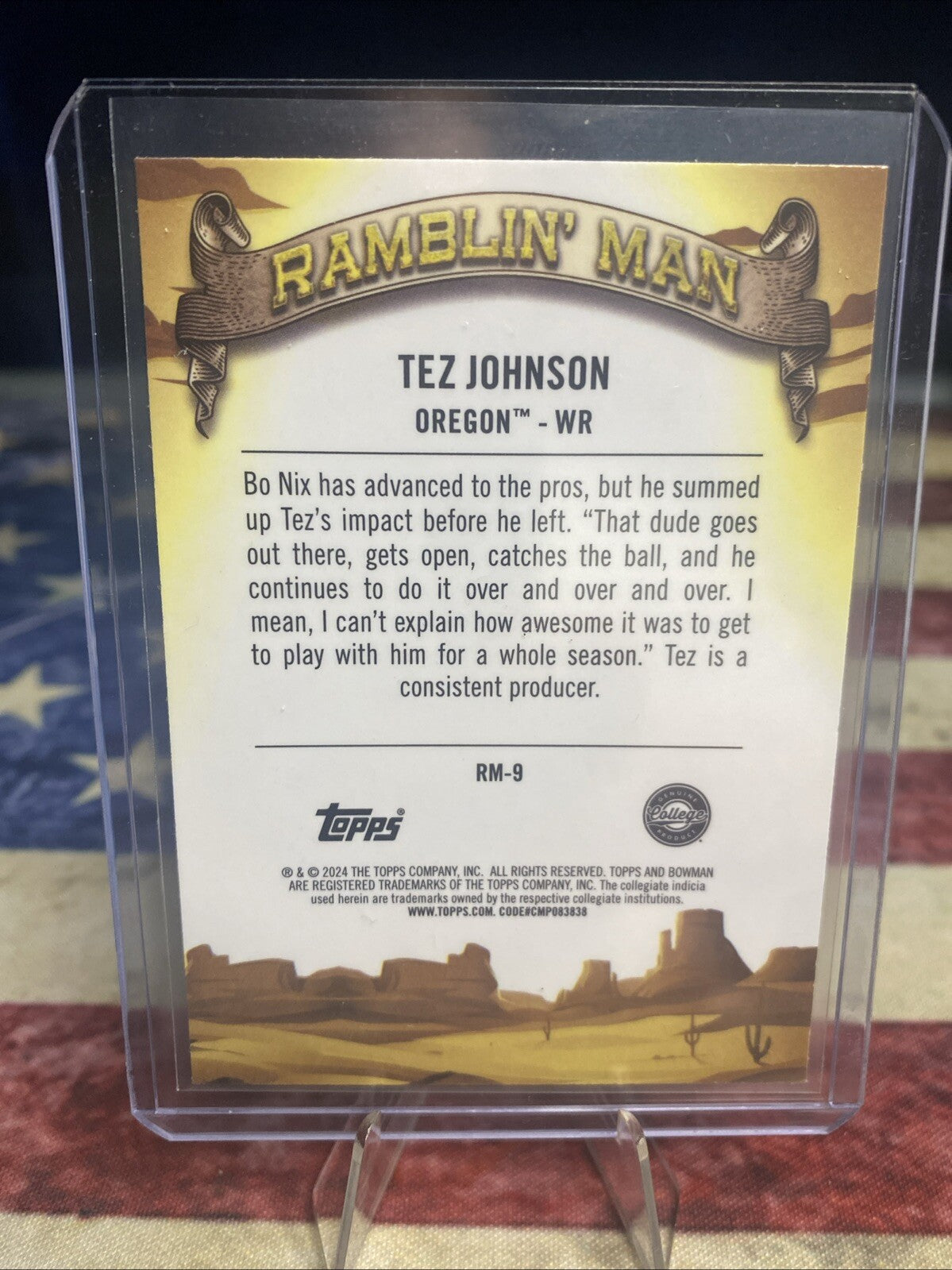 2024 Bowman Chrome University Ramblin’ Man RM-9 Tez Johnson Oregon Ducks