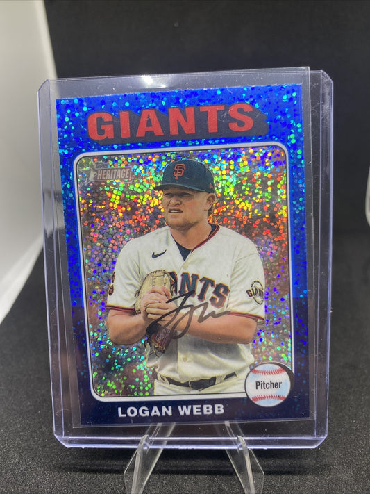 ⚾️2024 Topps Heritage #393 Logan Webb Blue Sparkle Refractor Giants⚾️