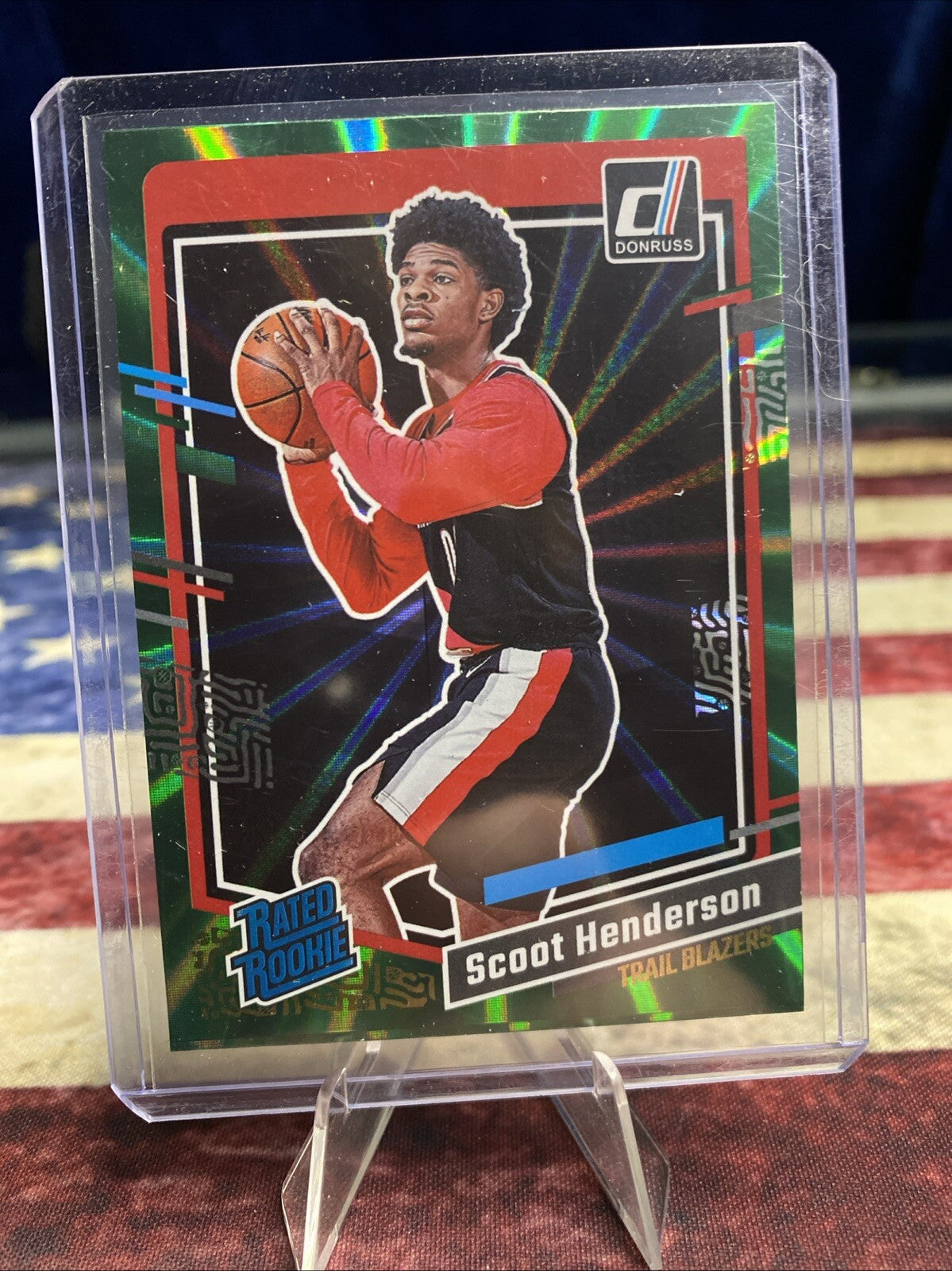 2023-24 Panini Donruss - Rated Rookie Holo Green Laser #250 Scoot Henderson (RC)