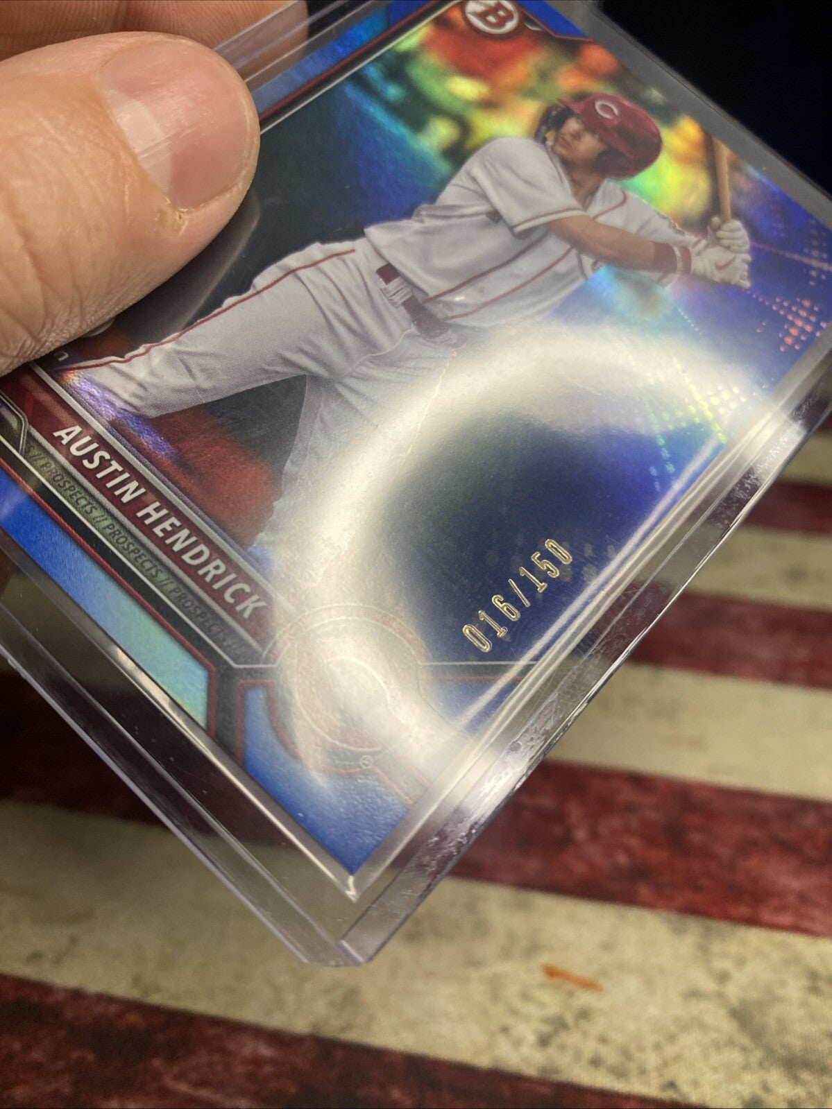 2022 Bowman Draft First Edition Blue Refractor 16/150 Austin Hendrick #BD-61