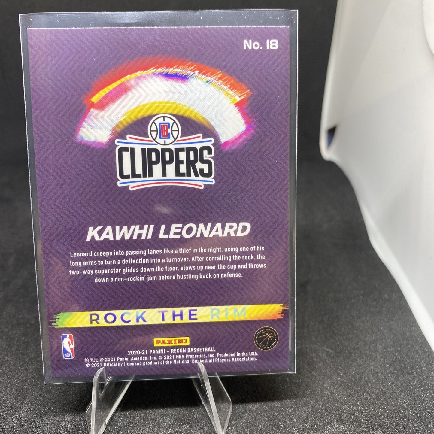 GEM Kawhi Leonard /99 - 2020-21 Panini Recon Rock the Rim Blue #18 Clippers - SP