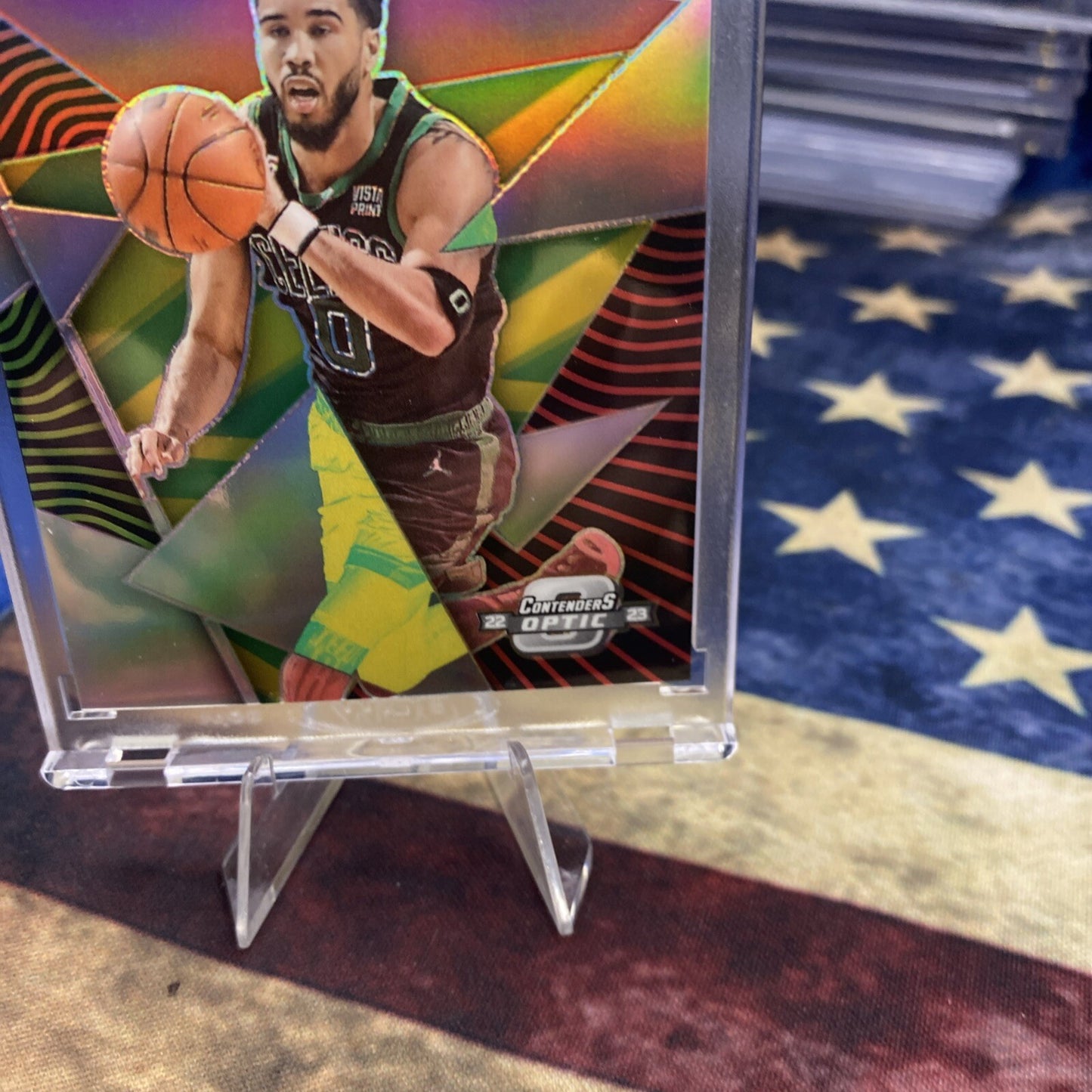 2022-23 Panini Contenders Optic - Optic Illusion #6 Jayson Tatum Silver prizm