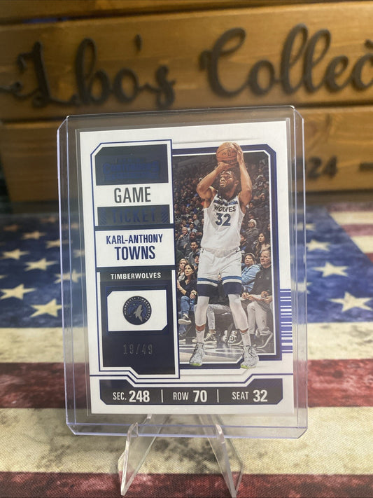 2023-24 Panini Contenders Game ticket blue Karl-Anthony Towns /49
