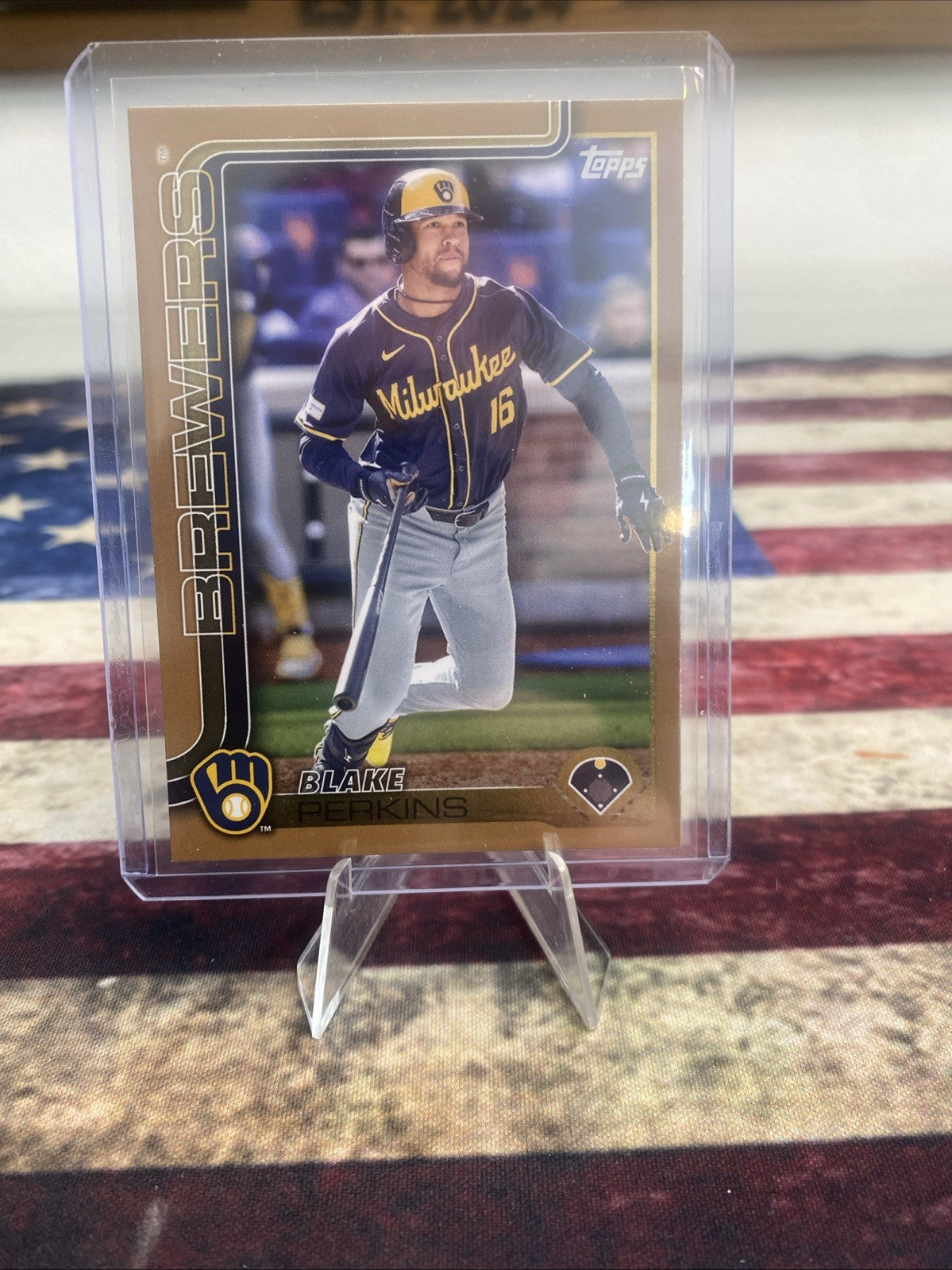 2025 TOPPS SERIES 1 BLAKE PERKINS GOLD Border # /2025 #47 Brewers