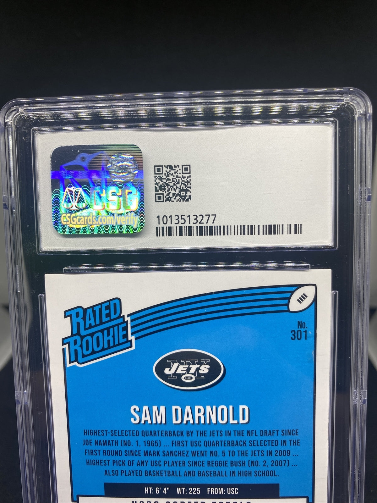 2018 Donruss Sam Darnold Rated Rookie #301 - CSG Mint 9- New York Jets RC 🔥🔥