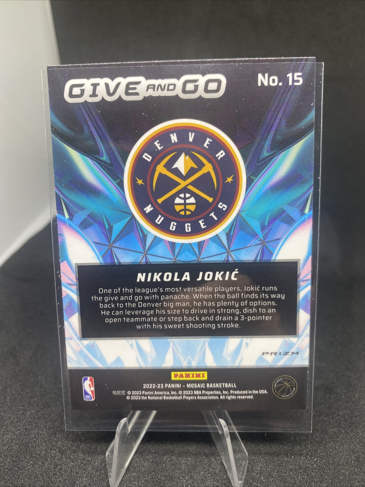 Nikola Jokic 2022-23 Panini Mosaic Give and Go Green Mosaic Prizm Card# 15 SP