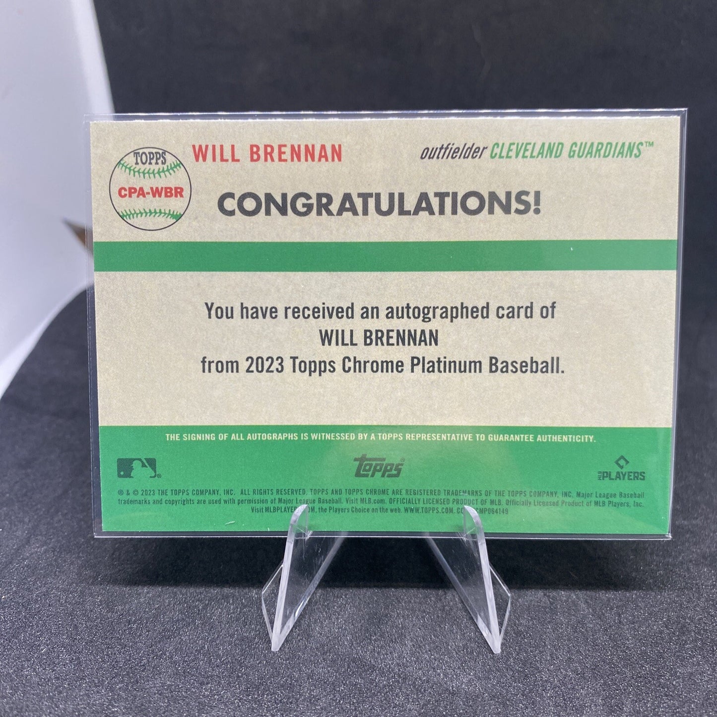 2023 Topps Chrome Platinum Anniversary Will Brennan Rookie Auto