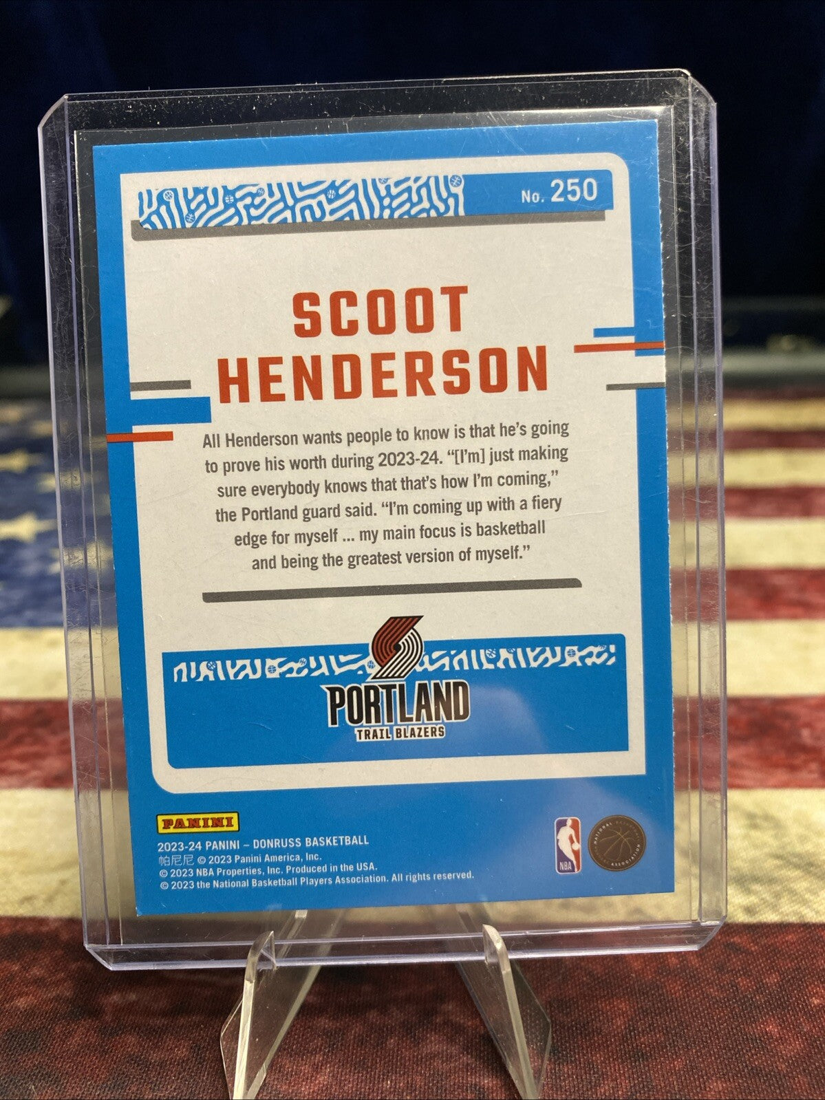 2023-24 Panini Donruss - Rated Rookie Holo Green Laser #250 Scoot Henderson (RC)