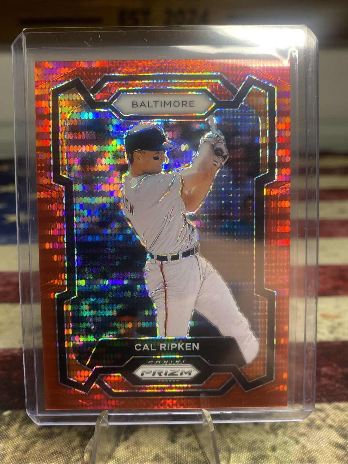 2024 Panini Prizm - #38 Cal Ripken Red Pulser Prizm /399