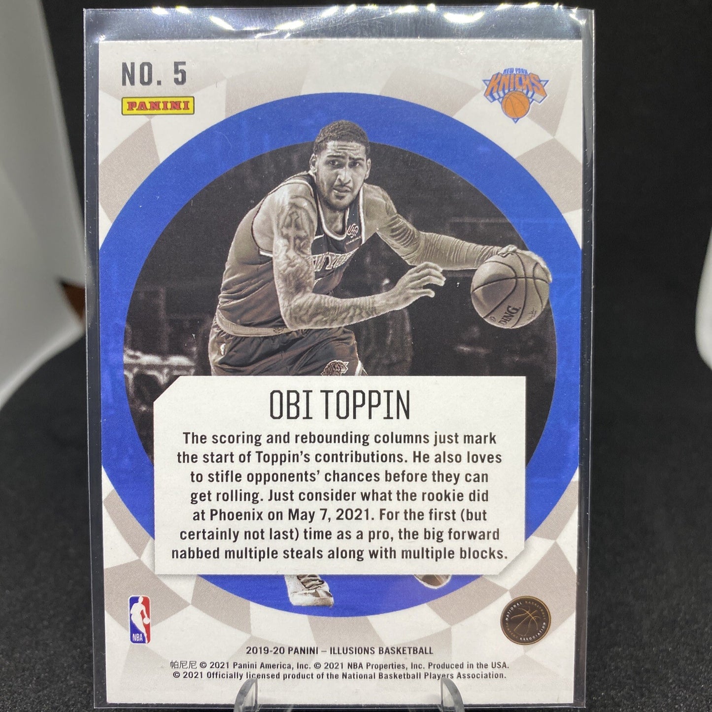 Rare 2020-21 ILLUSIONS NBA OBI TOPPIN "ROOKIE VISION" HOLO Rookie Card #5 SP