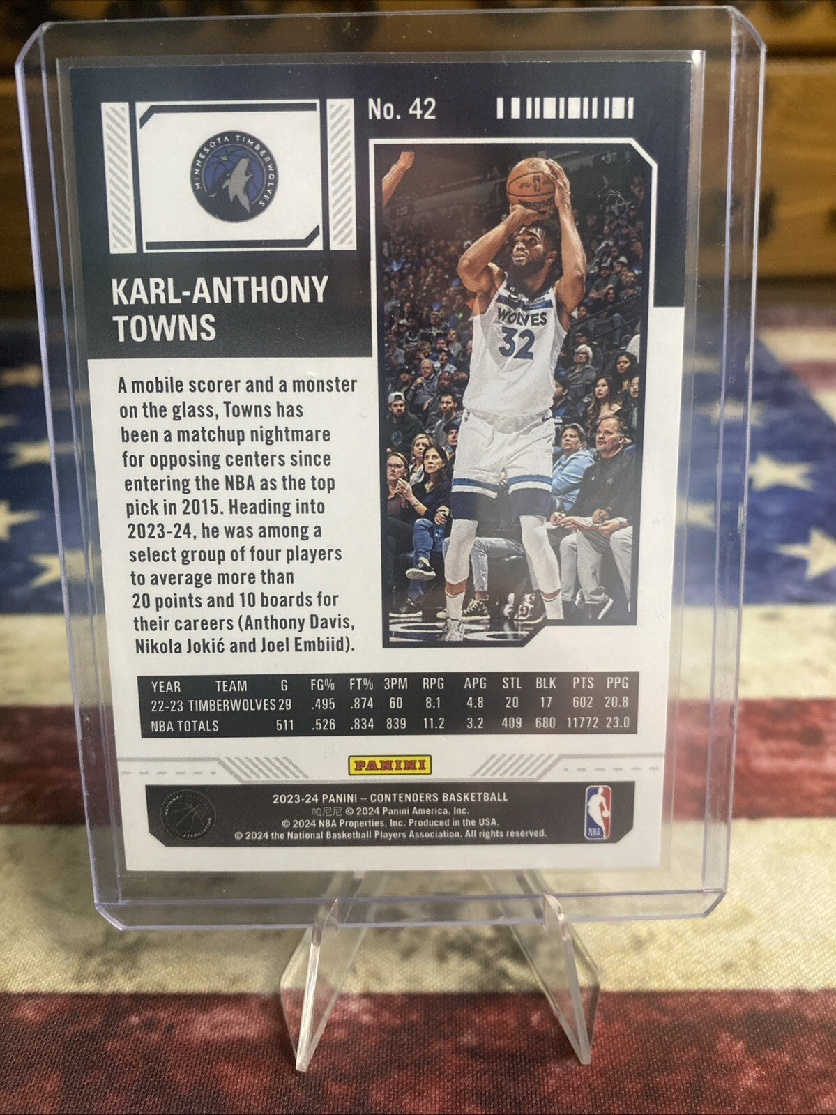 2023-24 Panini Contenders Game ticket blue Karl-Anthony Towns /49