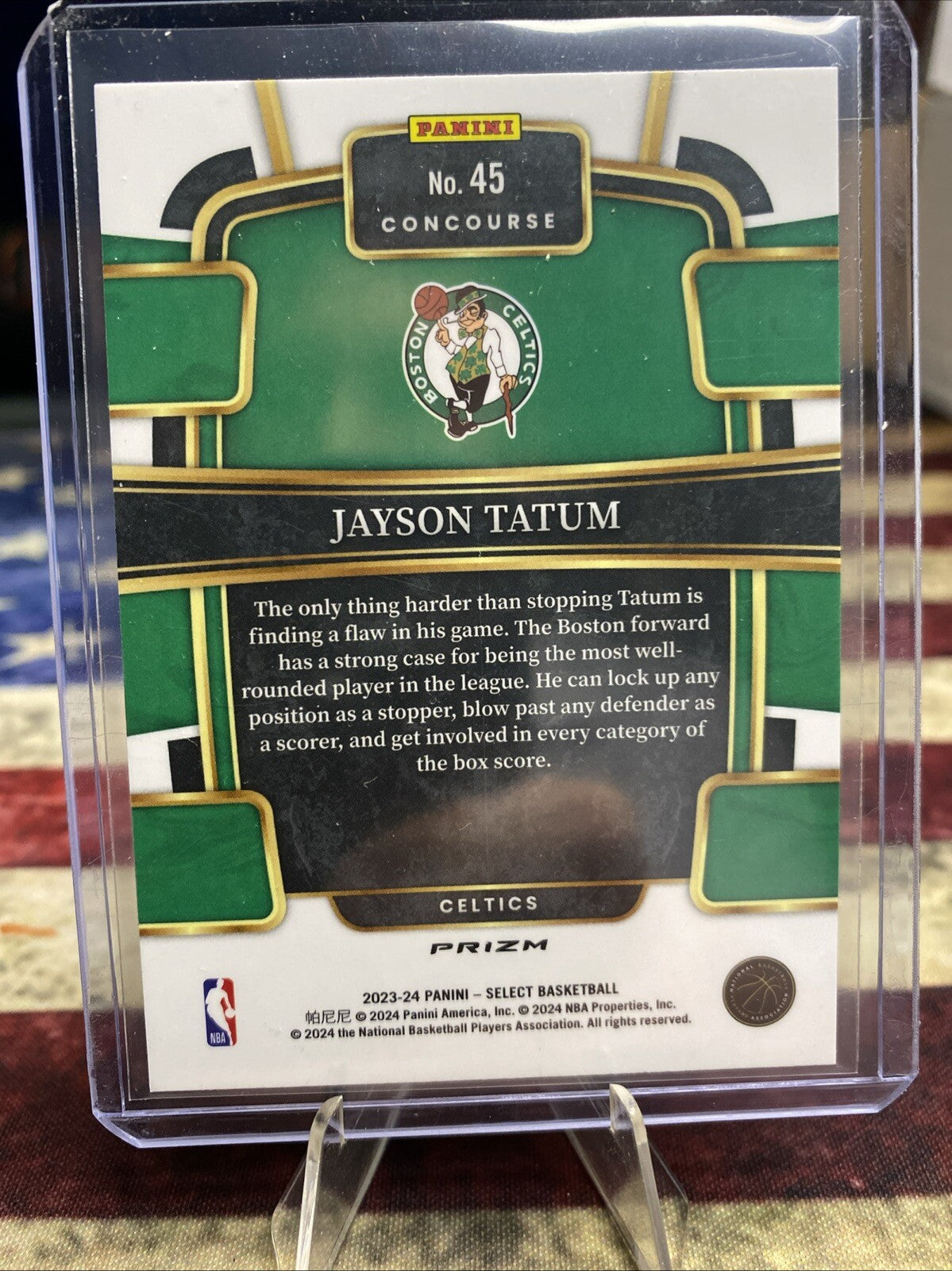 2023-24 Panini Select - Concourse Blue Prizm #45 Jayson Tatum