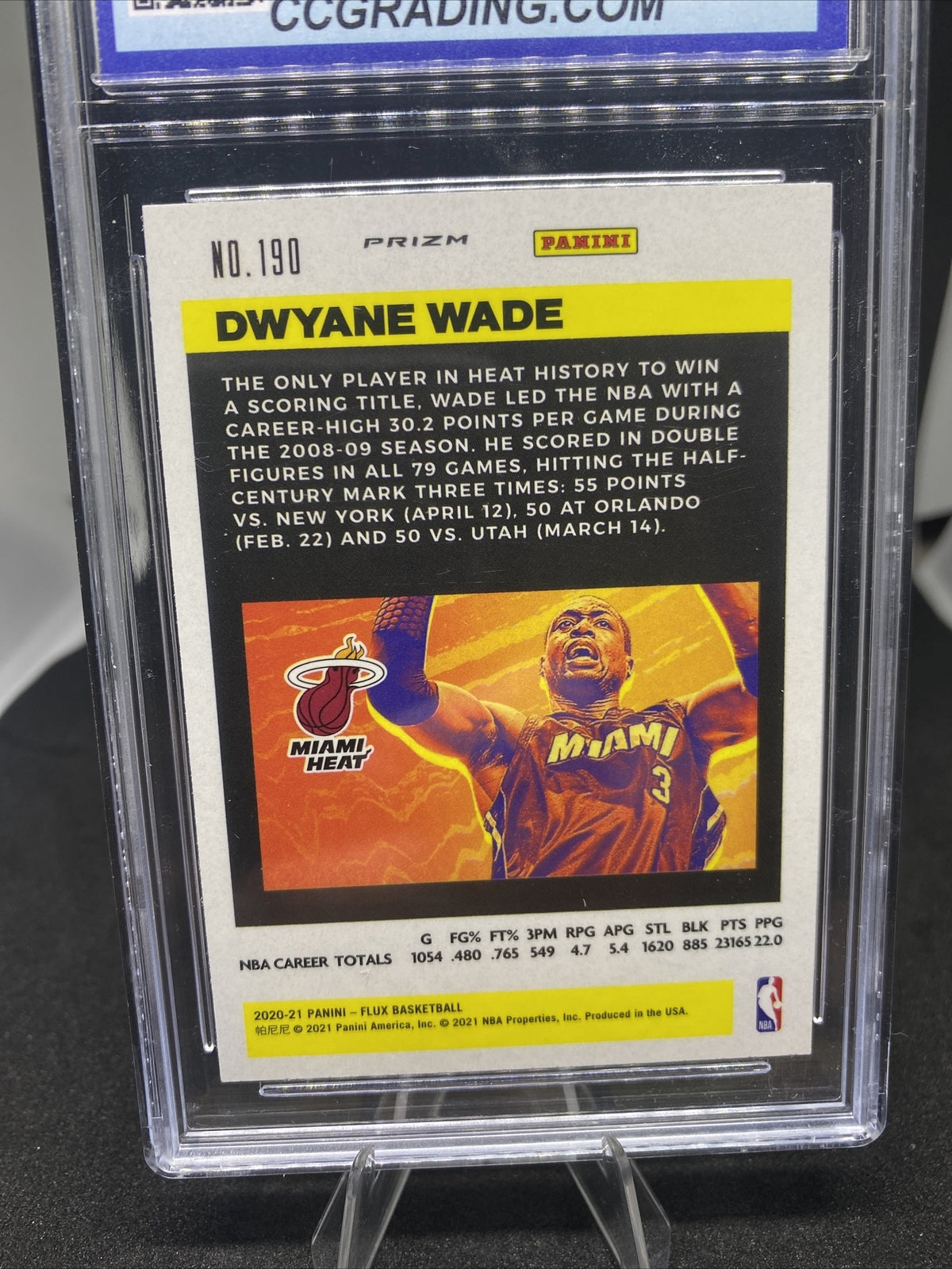 Dwyane Wade 2020-21 Panini Flux #190 Silver Pulsar Miami Heat - CCG 10 GEM MINT