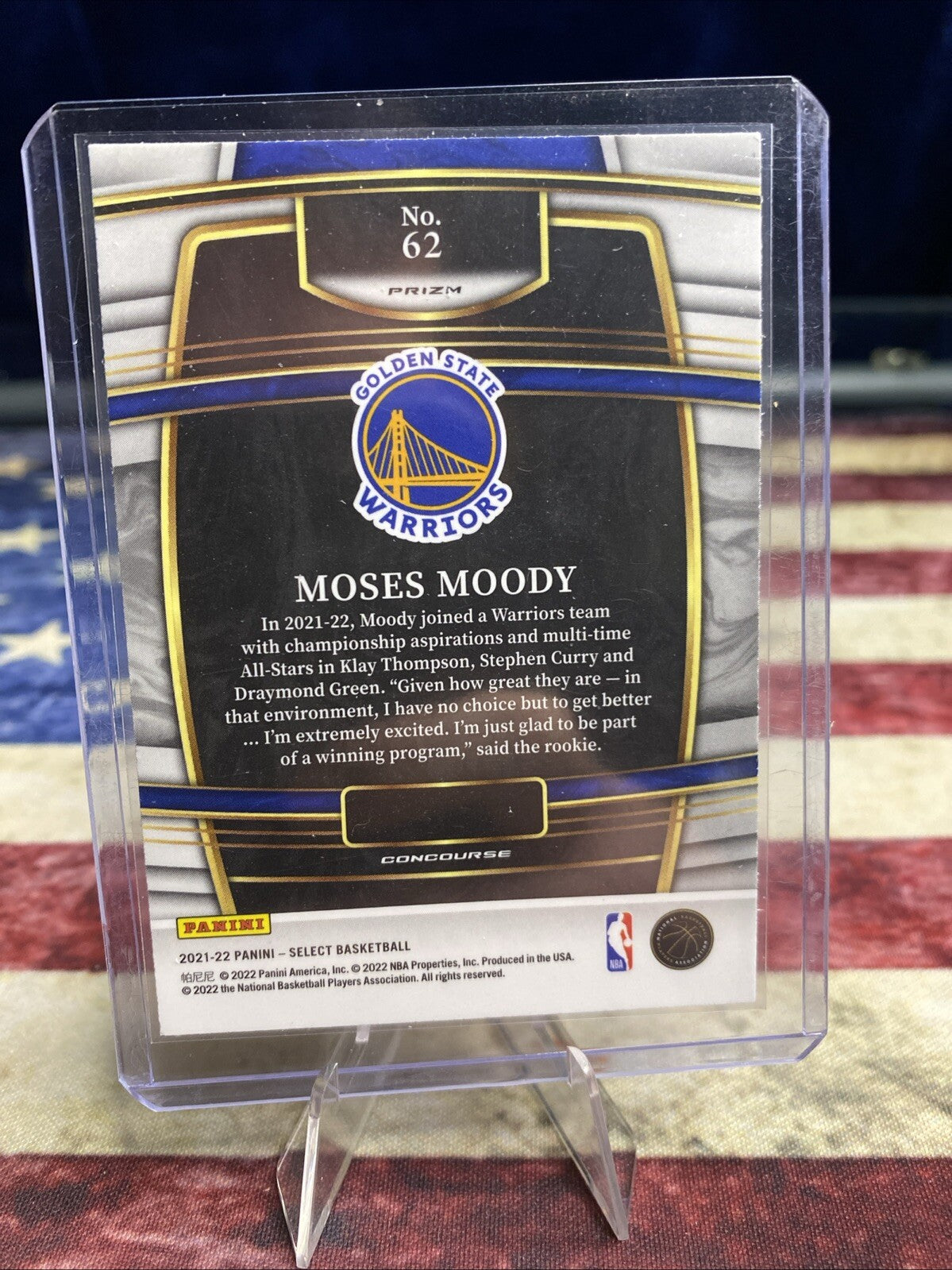 2021-22 Panini Select - Concourse Orange Flash Prizm #62 Moses Moody (RC)