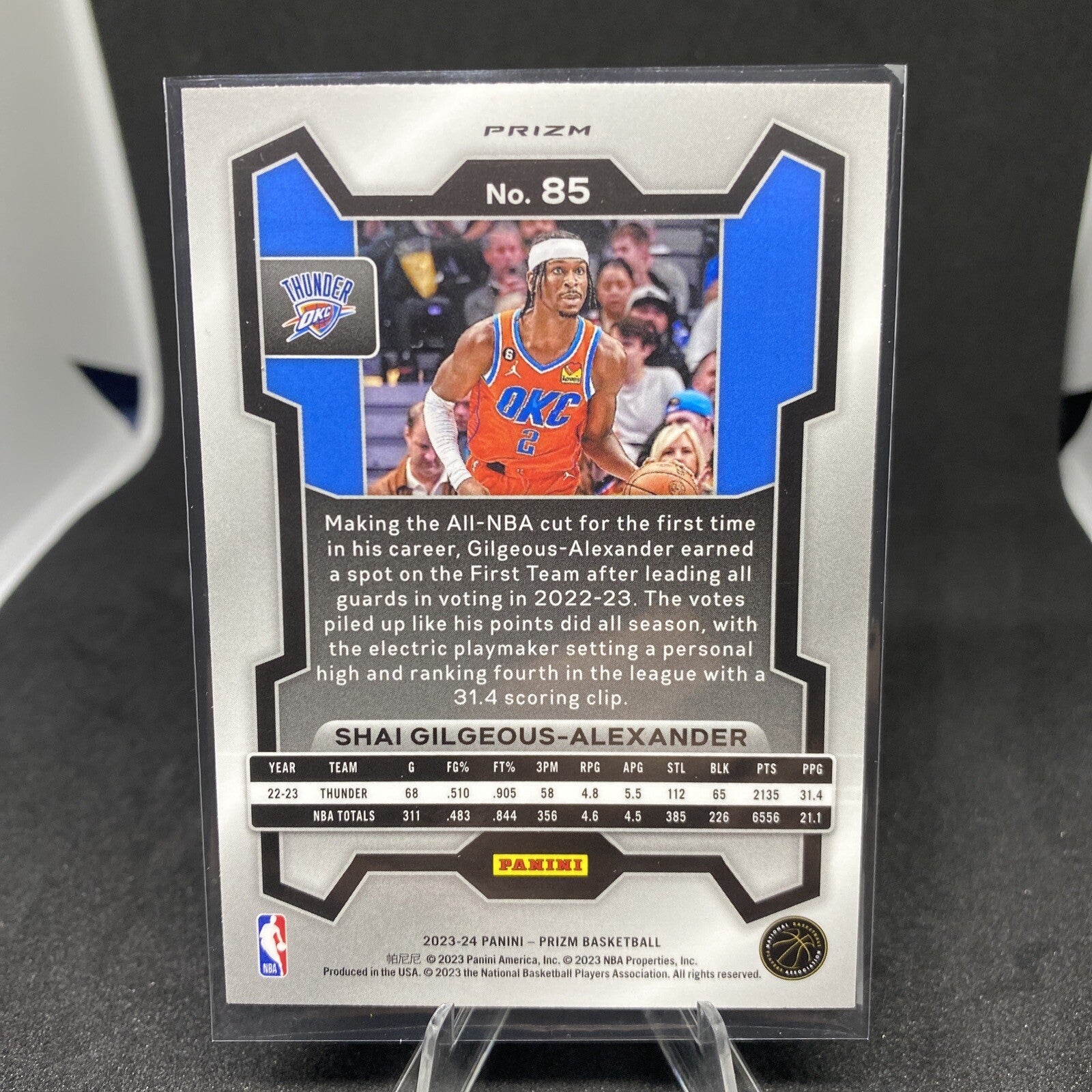GEM 2023-24 Panini Prizm Shai Gilgeous-Alexander Green #85 Oklahoma City Thunder