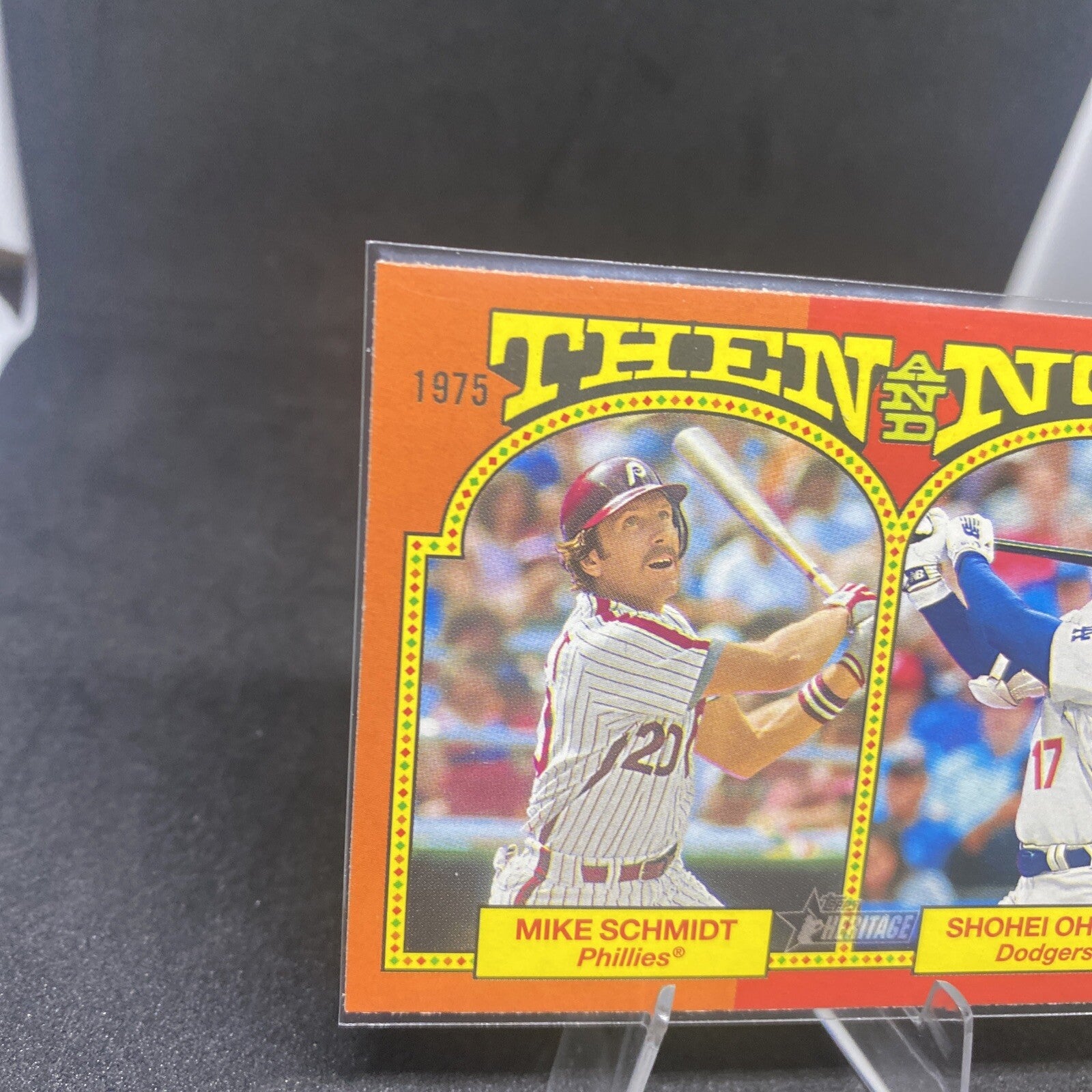 SP 2024 Topps Heritage Baseball Then & Now Shohei Ohtani Mike Schmidt #TAN-2