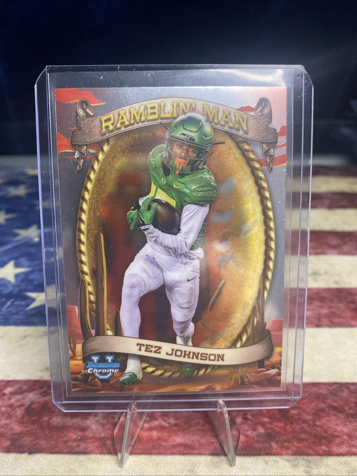 2024 Bowman Chrome University Ramblin’ Man RM-9 Tez Johnson Oregon Ducks