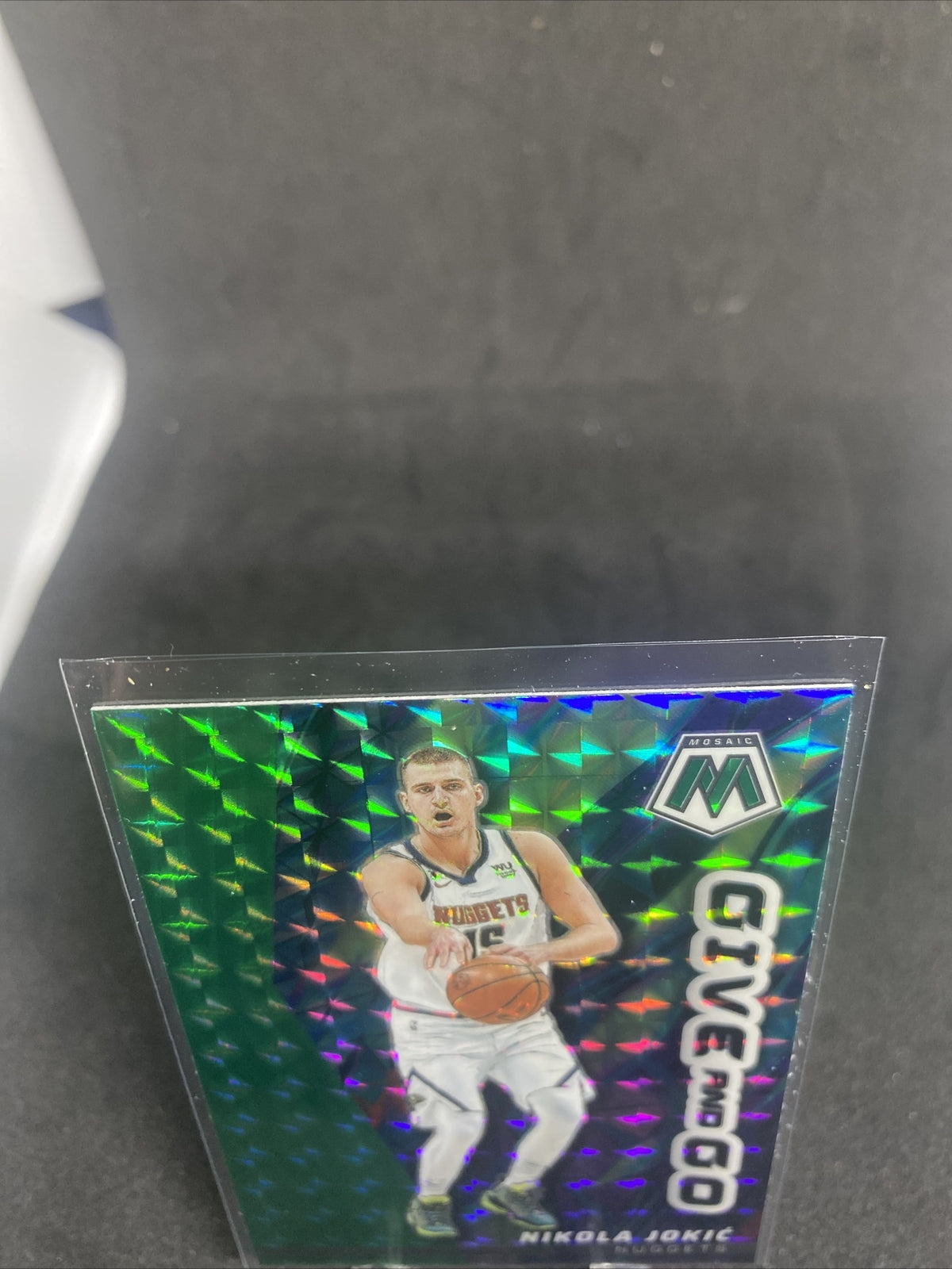 Nikola Jokic 2022-23 Panini Mosaic Give and Go Green Mosaic Prizm Card# 15 SP