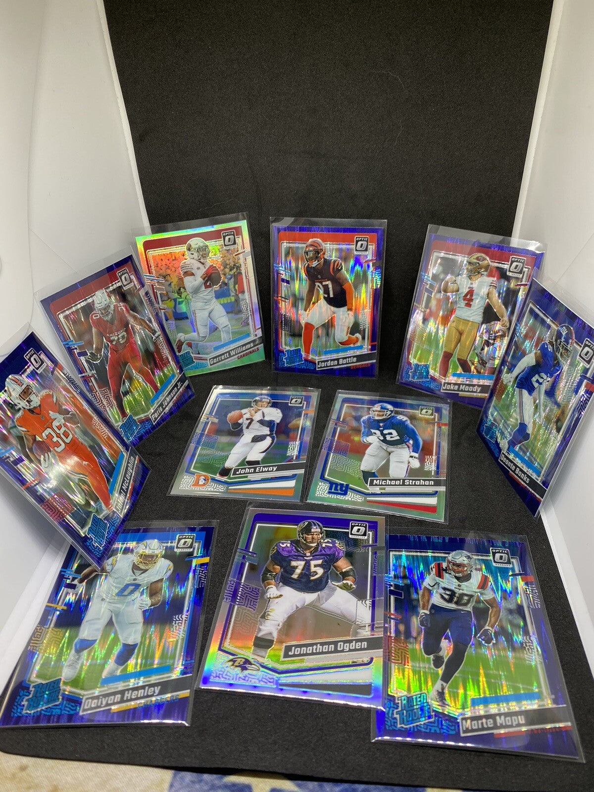 11 X Optic NFL Prizm Rated rookie purple  Shock, Prizm Silver Card lot, SP, HOF