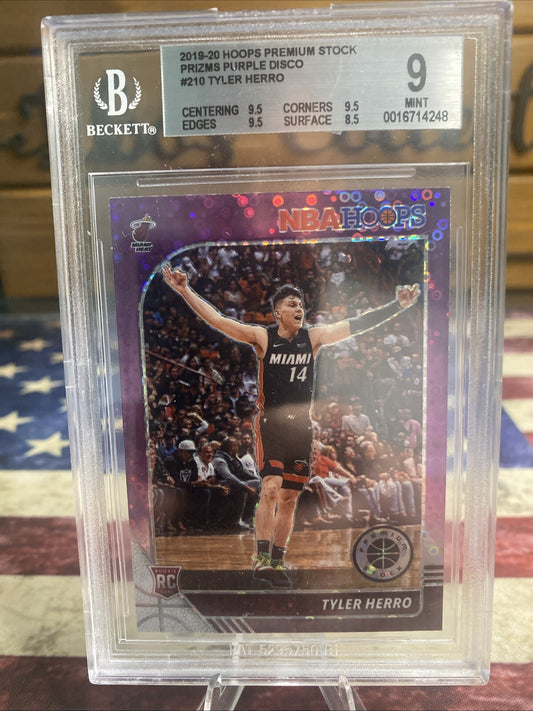 2019-20 Panini NBA Hoops Premium Stock - Purple Disco Prizm #210 Tyler Herro...