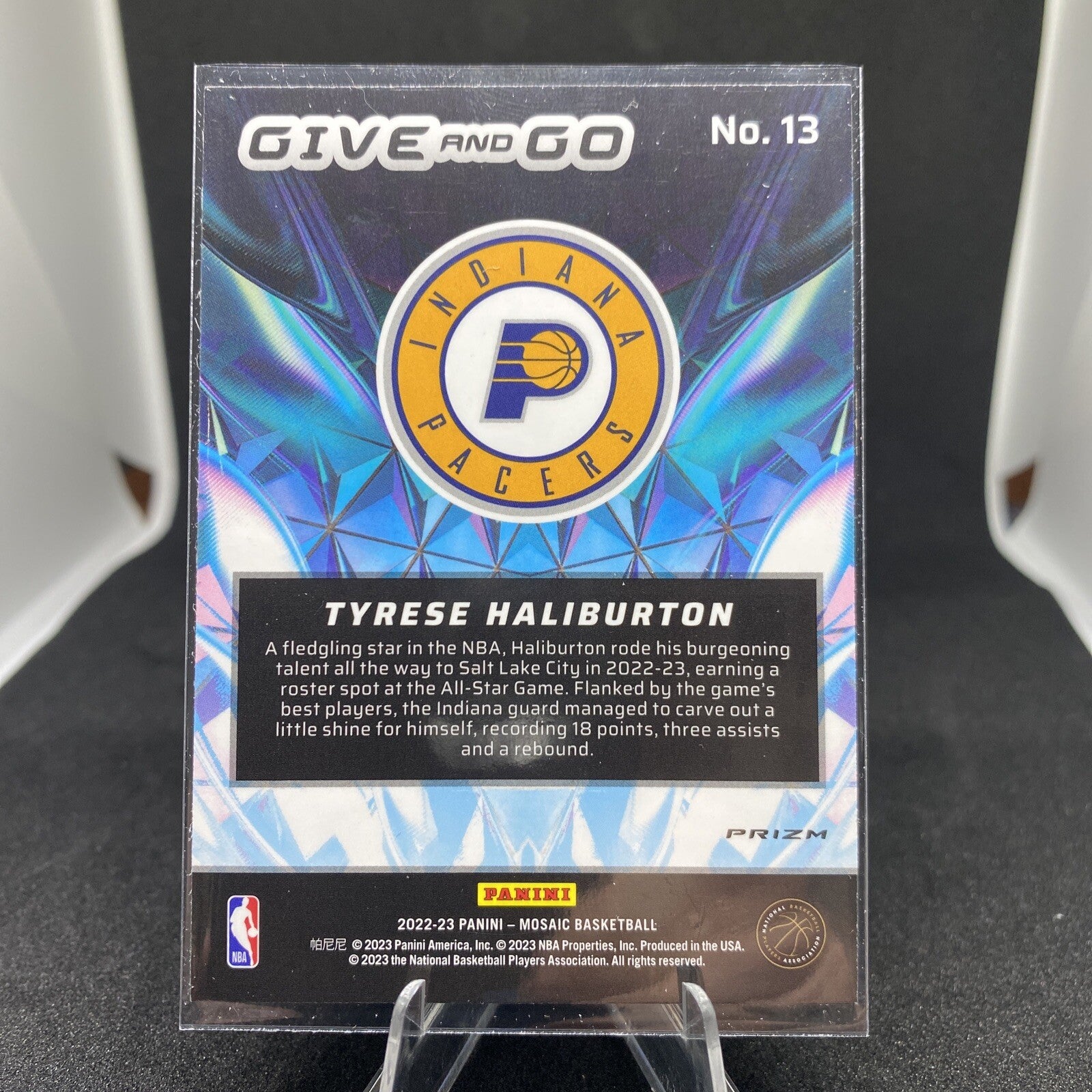 2022-23 Panini Mosaic Tyrese Haliburton #13 Give And Go Silver Mosaic - All Star