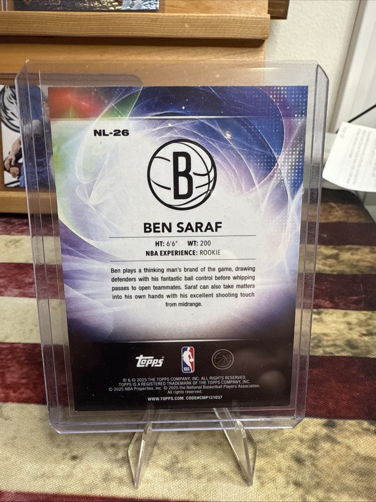 BEN SARAF Rookie No Limit Rainbow Foil 2025-26 Topps Flagship Basketball NL26 