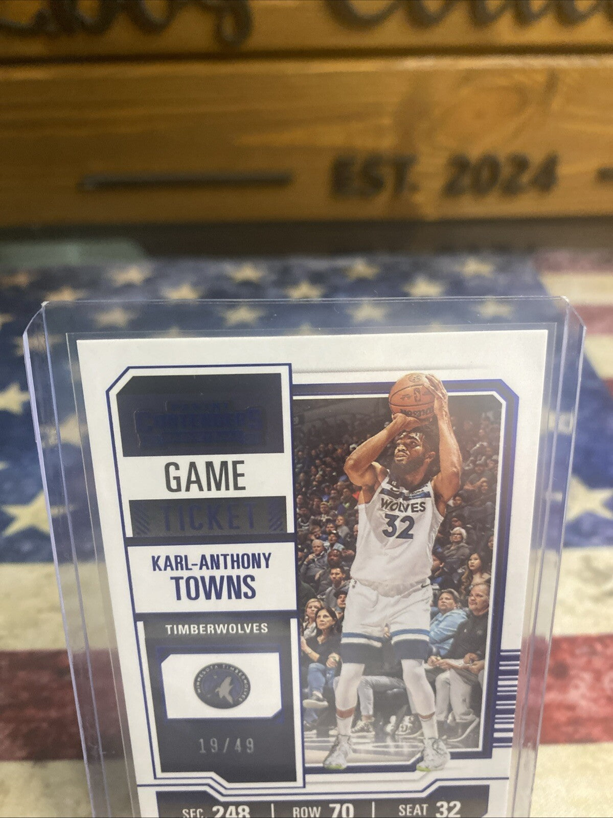 2023-24 Panini Contenders Game ticket blue Karl-Anthony Towns /49