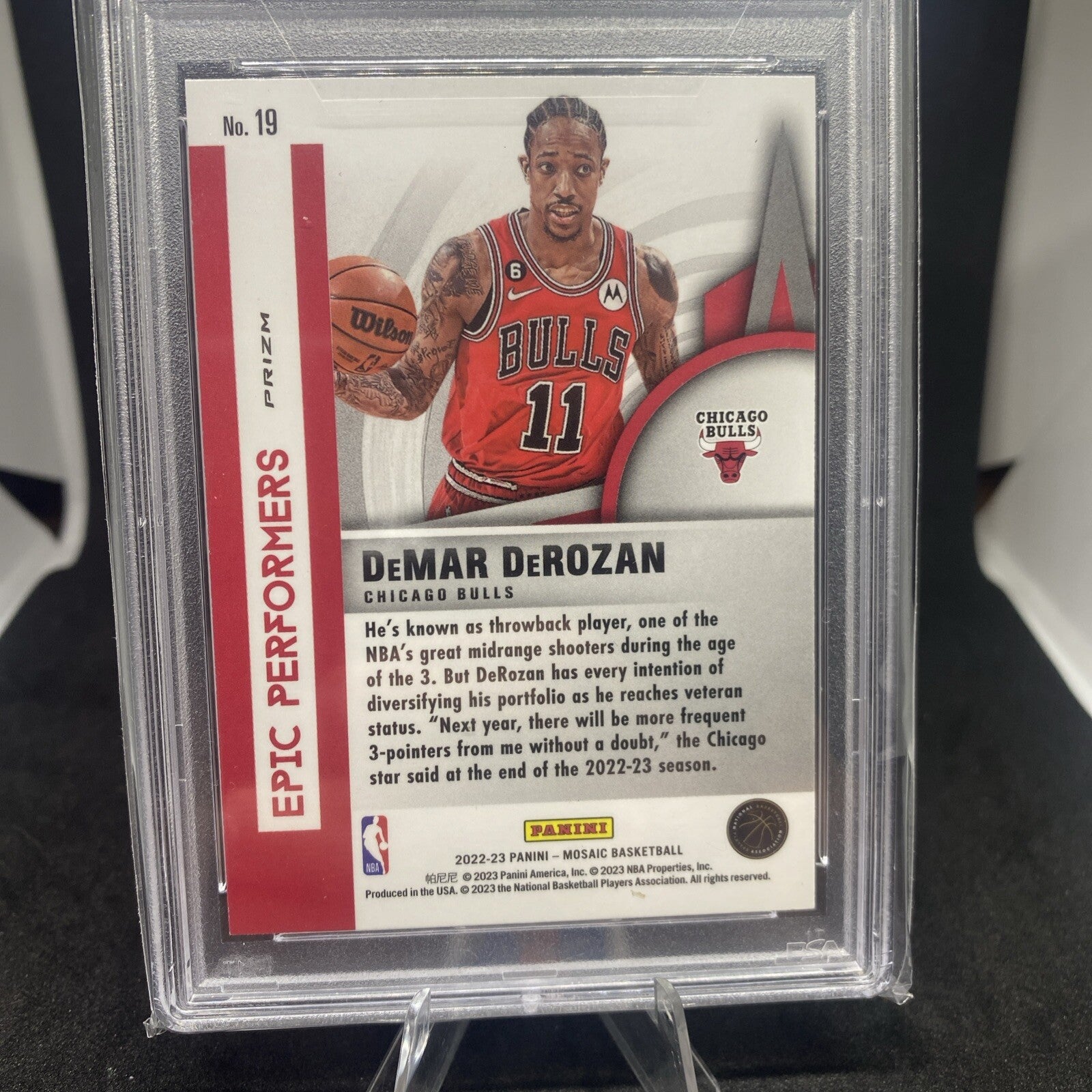 2022-23 Panini Mosaic - Epic Performers Green Mosaic Prizm PSA 10 DeMar DeRozan