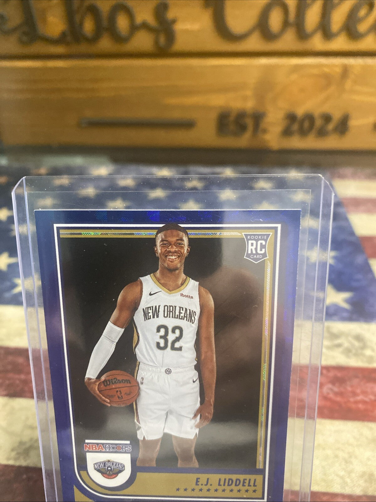 2022-23 NBA Hoops rookie #266 EJ Liddell Hyper Blue Parallel RC New Orleans