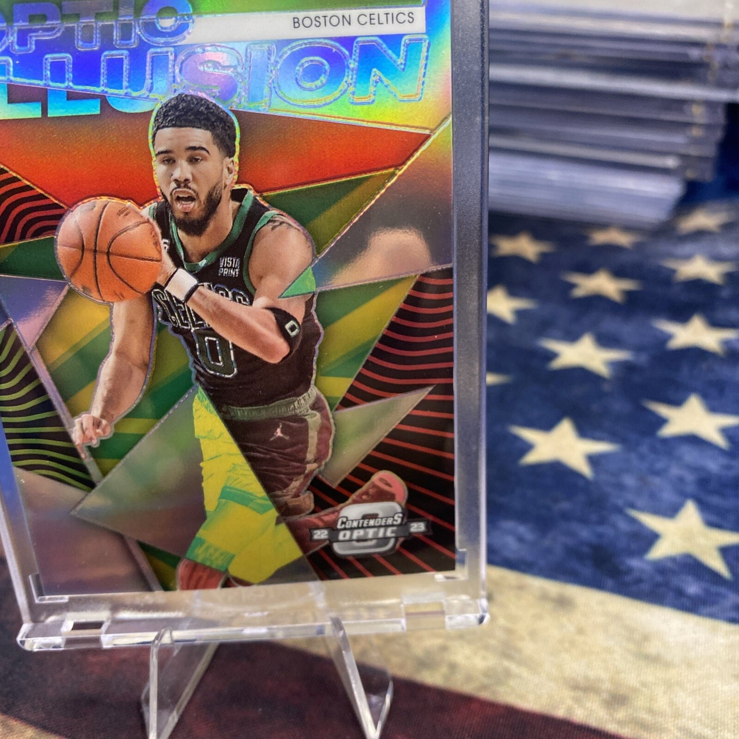 2022-23 Panini Contenders Optic - Optic Illusion #6 Jayson Tatum Silver prizm