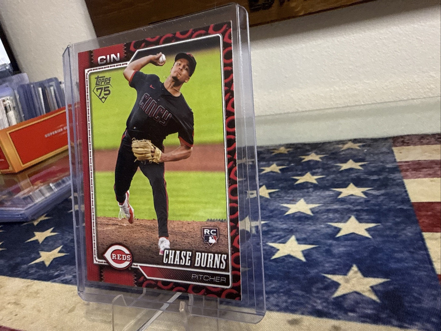 2026 Topps Series 1 Chase Burns Team Logo Variation RC Cincinnati Reds SP