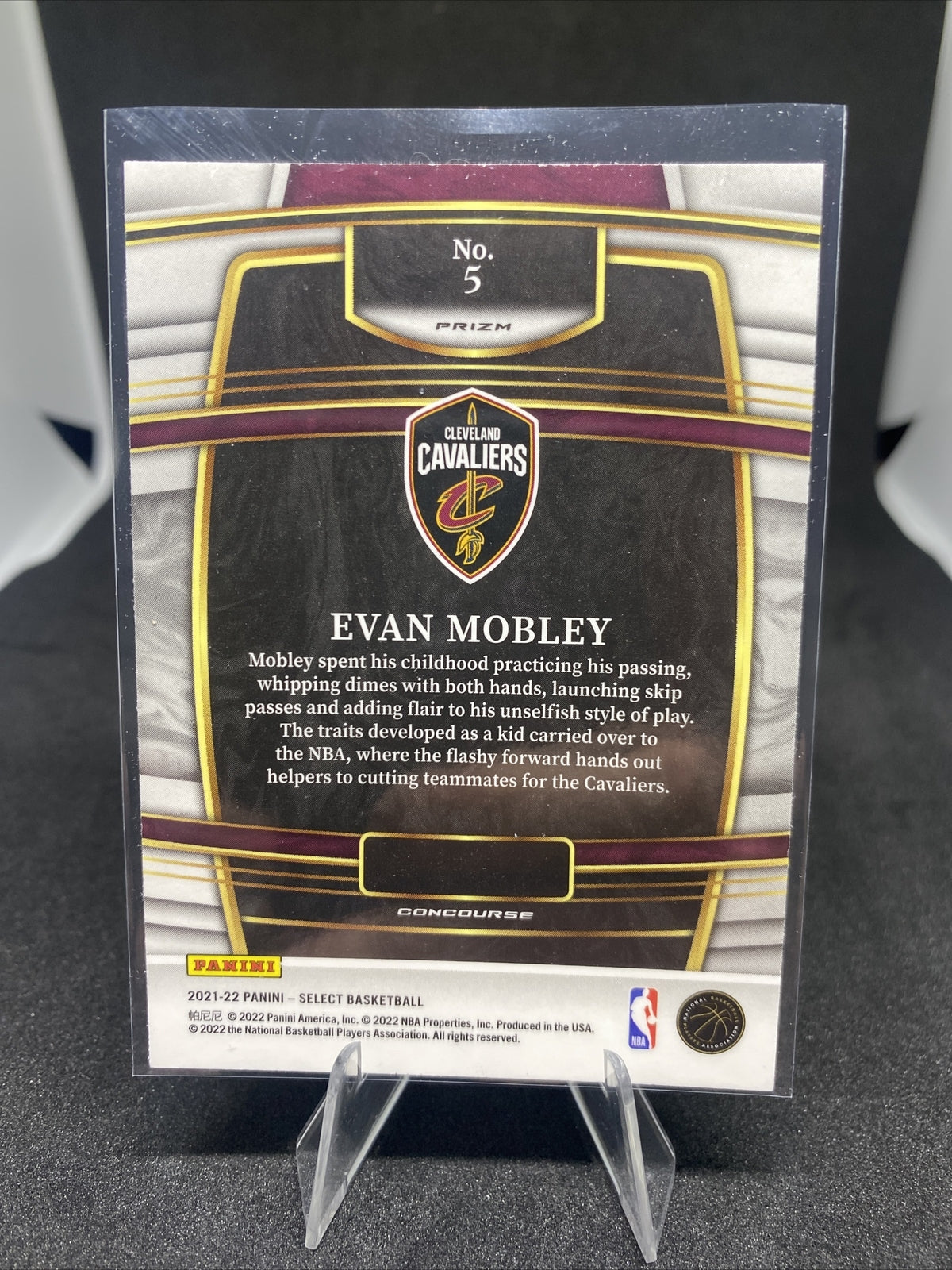 2021-22 Panini Select Evan Mobley Blue Retail Silver Prizm Concourse Rookie #5