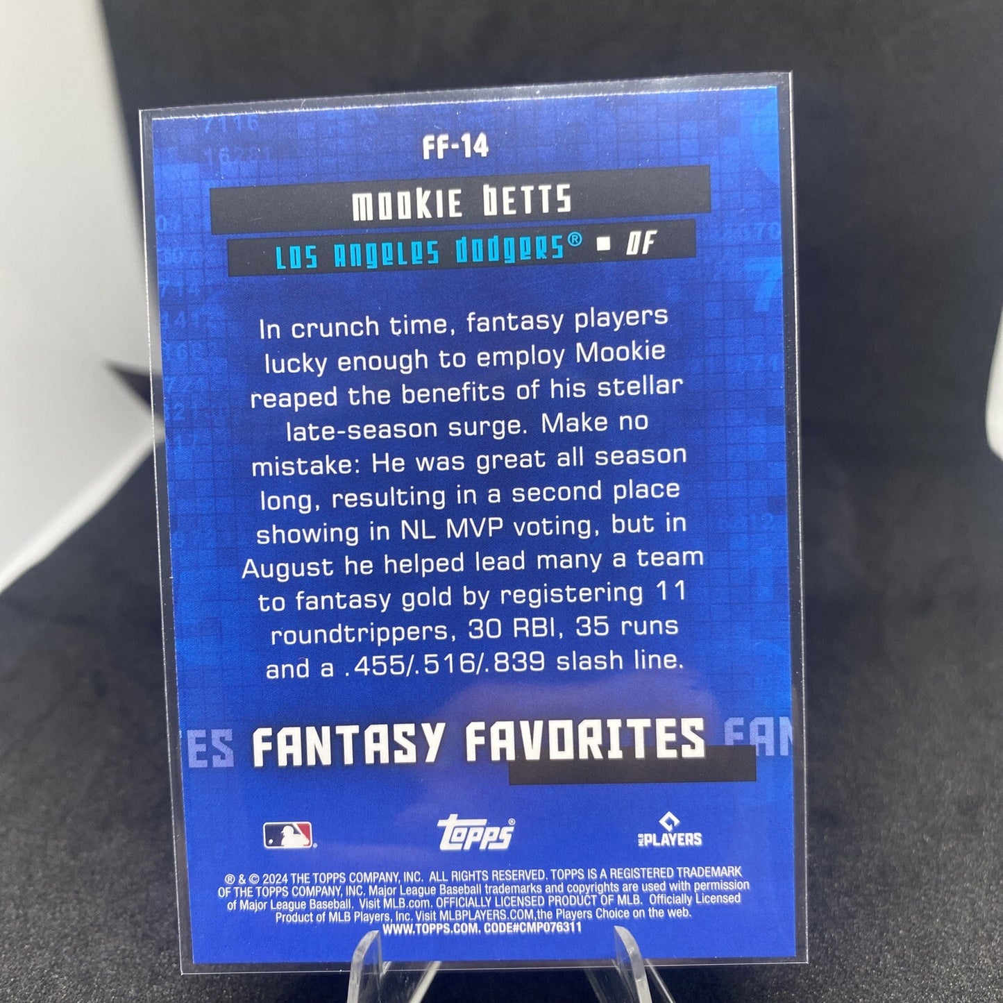 2024 Topps Series 2 Fantasy Favorites Mookie Betts Blue Parallel FF-14 Dodgers