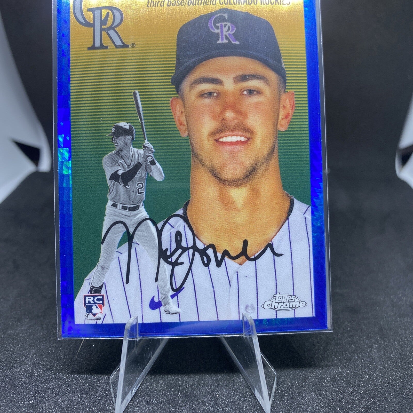 2023 Topps Chrome Platinum Anniversary Blue Prism Refractor Nolan Jones RC #37