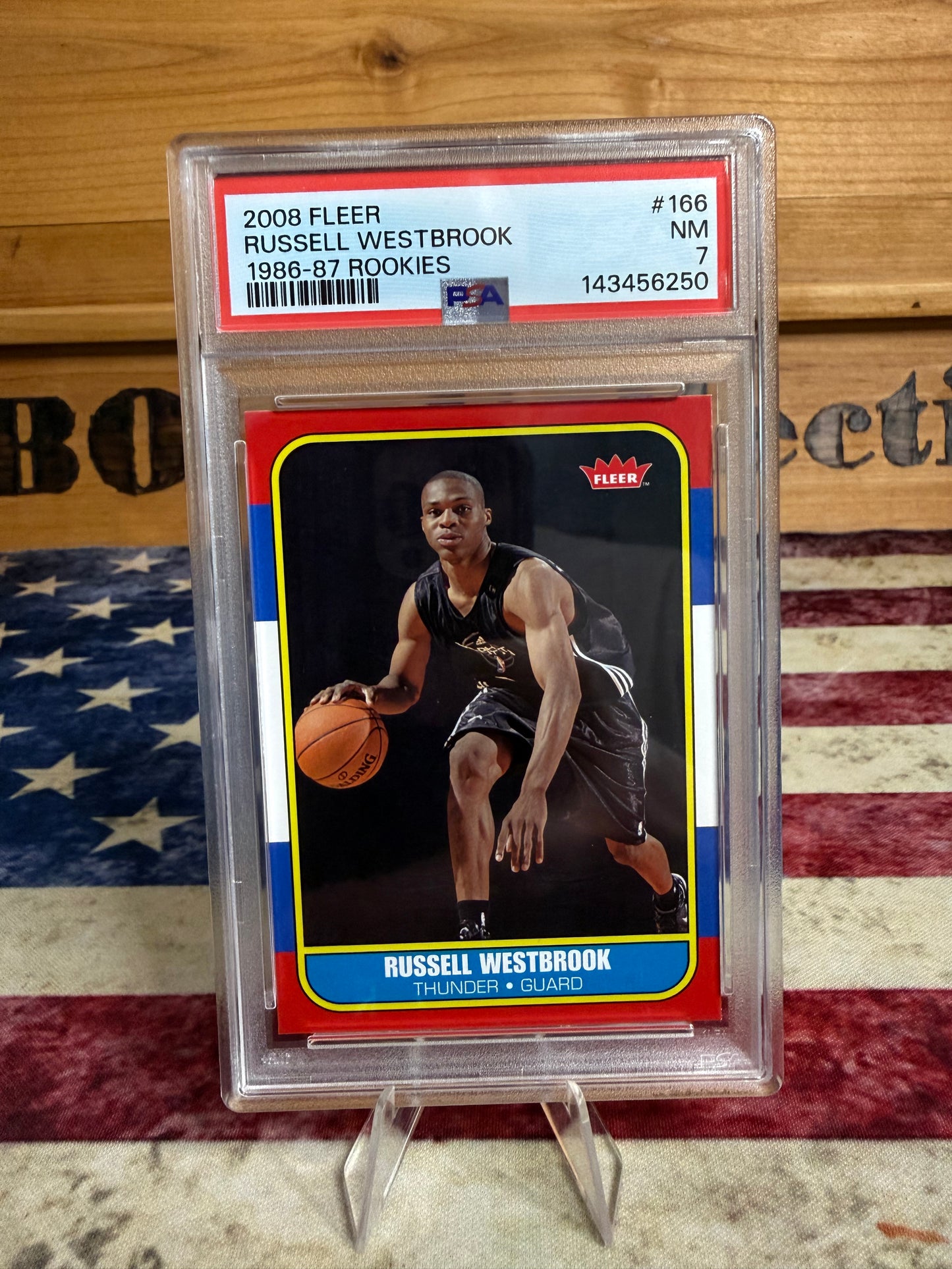 2008-09 Fleer Russell Westbrook 1986-87 RETRO ROOKIE #166 PSA 7 OKC Thunder