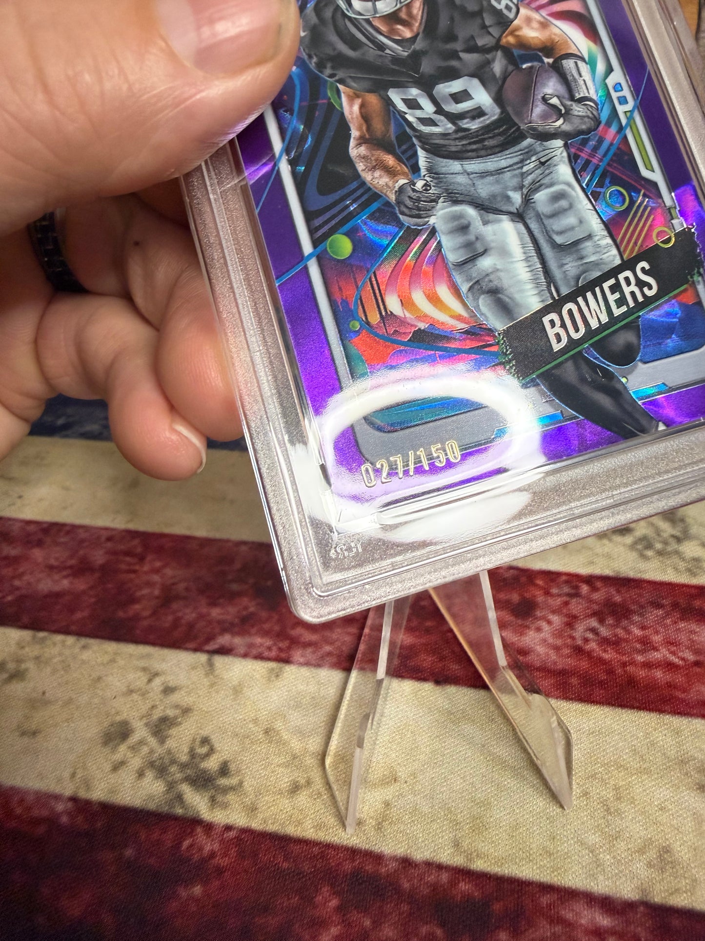 2024 Topps Cosmic Chrome Brock Bowers PURPLE NEBULA RC /150 #149 PSA 9 MINT