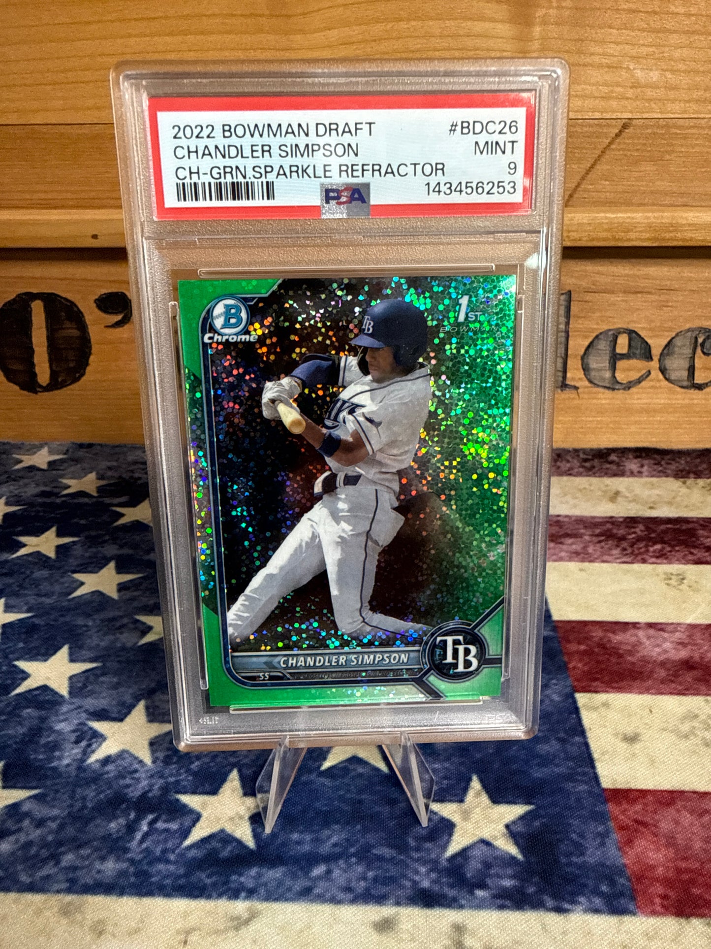 2022 Bowman Draft CHANDLER SIMPSON 1st Chrome Green Refractor /99 #BDC-26 PSA 9